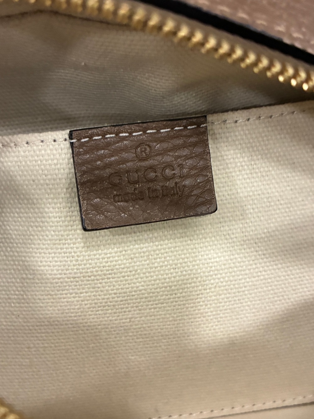 Authentic Gucci Arli Small Brown Leather Crossbody Camera Bag Gold GG-preowned - Picture 11 of 13